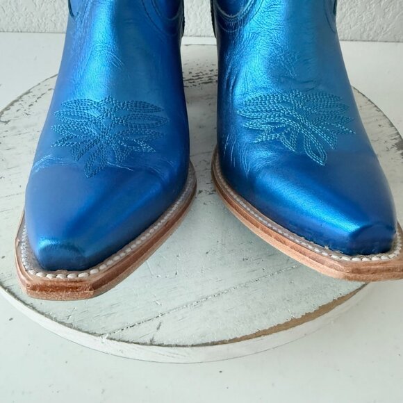 Lane SMOKESHOW Womens Cowboy Boots 10 Blue Western Cowgirl Mid Calf Pointed Toe - Picture 9 of 14